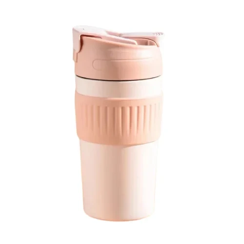 TwinSip 510ml Insulated Coffee Tumbler – Lite Pink